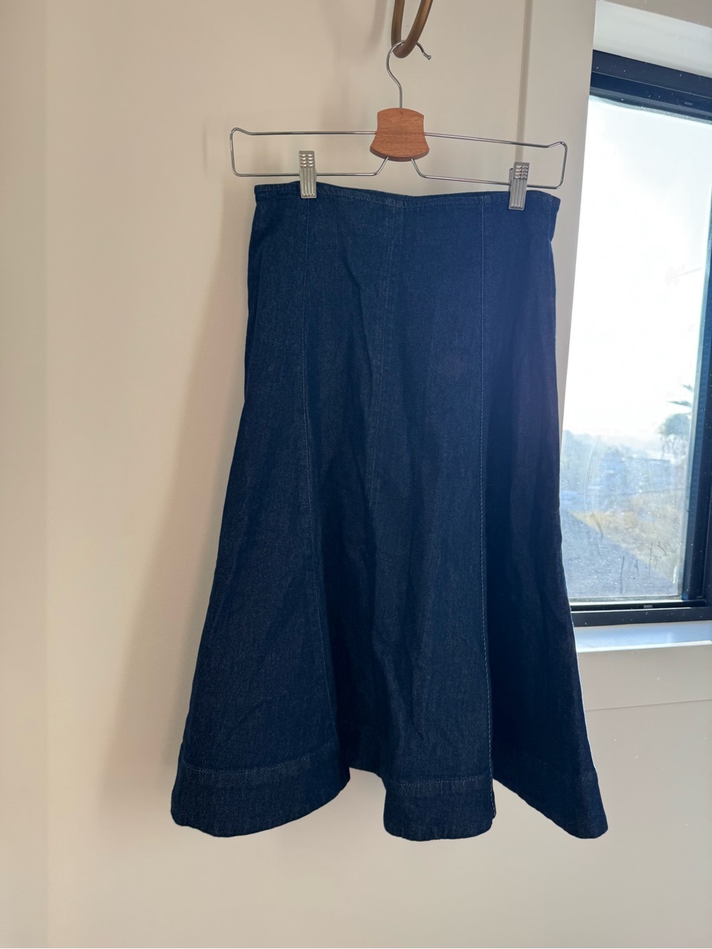 GAP Dark Blue Denim A-Line Midi Skirt